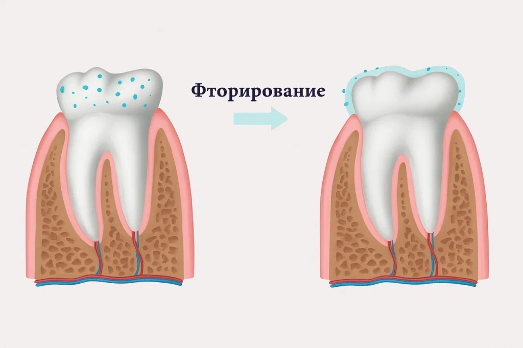 Фторирование зуба